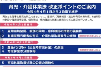 育児介護休業規程、厚労省から通達が・・・