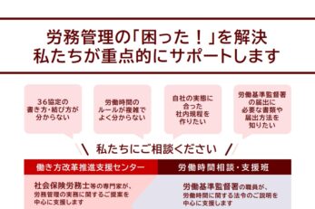 時間外労働等に係る相談・支援及び監督指導を見直します