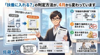 「扶養に入れる?」の判定方法が、4月から変わっています