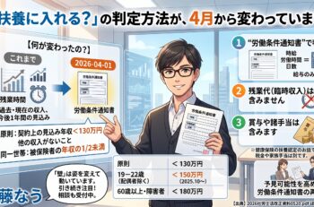 「扶養に入れる?」の判定方法が、4月から変わっています