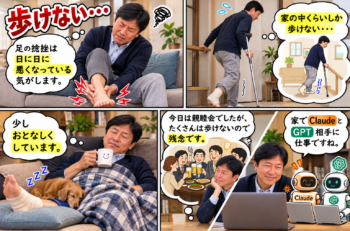 歩けない・・・