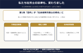 社労士法、「使命」という言葉が、条文に入りました